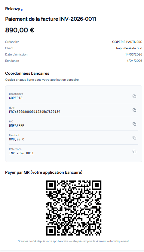 Portail paiement · Votre client règle en 1 clic